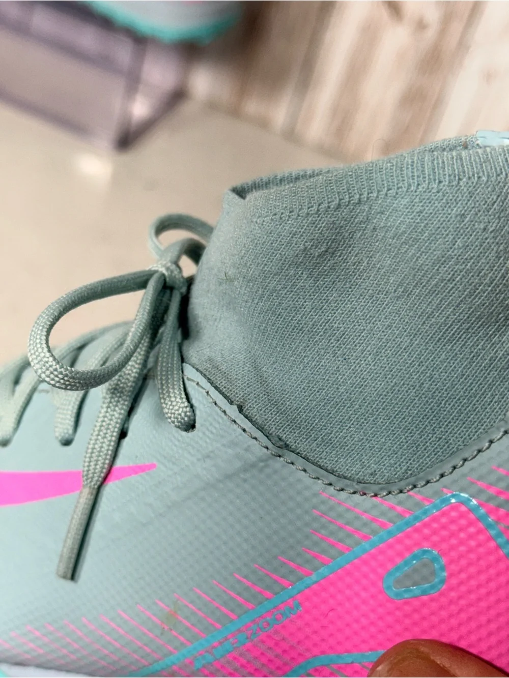 Nike Kids Gray & Pink Turf Soccer Sneakers